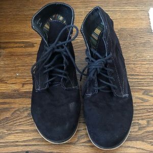 Black lace up booties